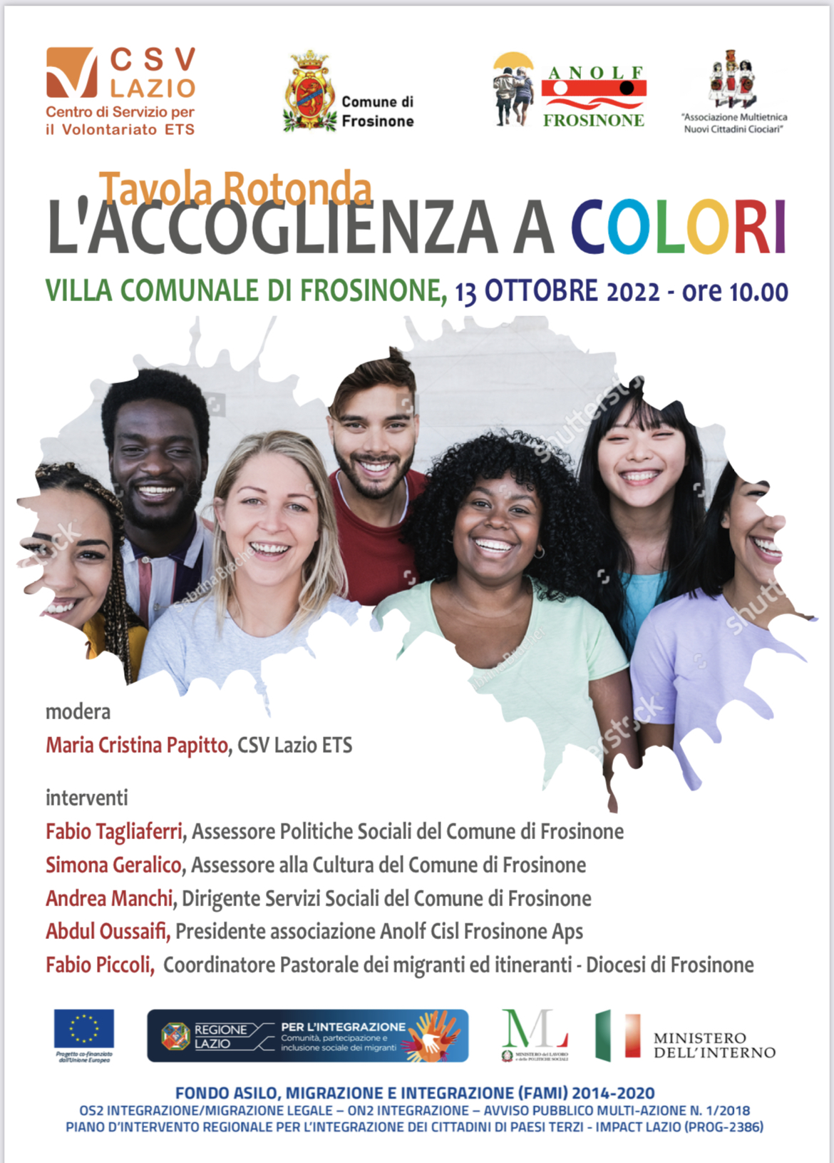 ANOLF Frosinone, evento conclusivo Progetto Impact. Tavola rotonda “L’accoglienza a colori”