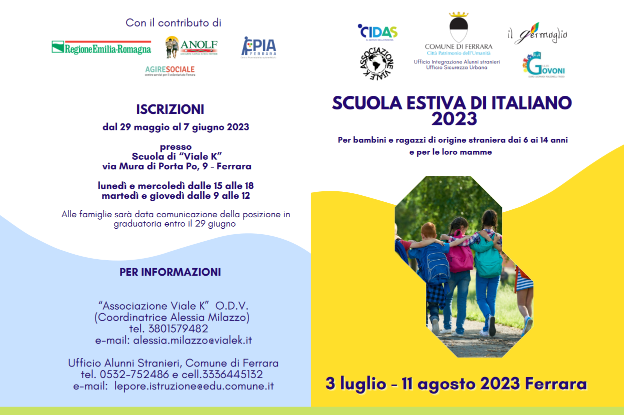 ANOLF Ferrara. Scuola estiva di Italiano 2023.