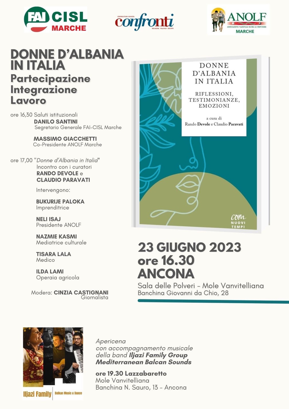 ANOLF e FAI CISL Marche, Presentazione del libro “Donne d’Albania in Italia: Riflessioni, testimonianze, emozioni.