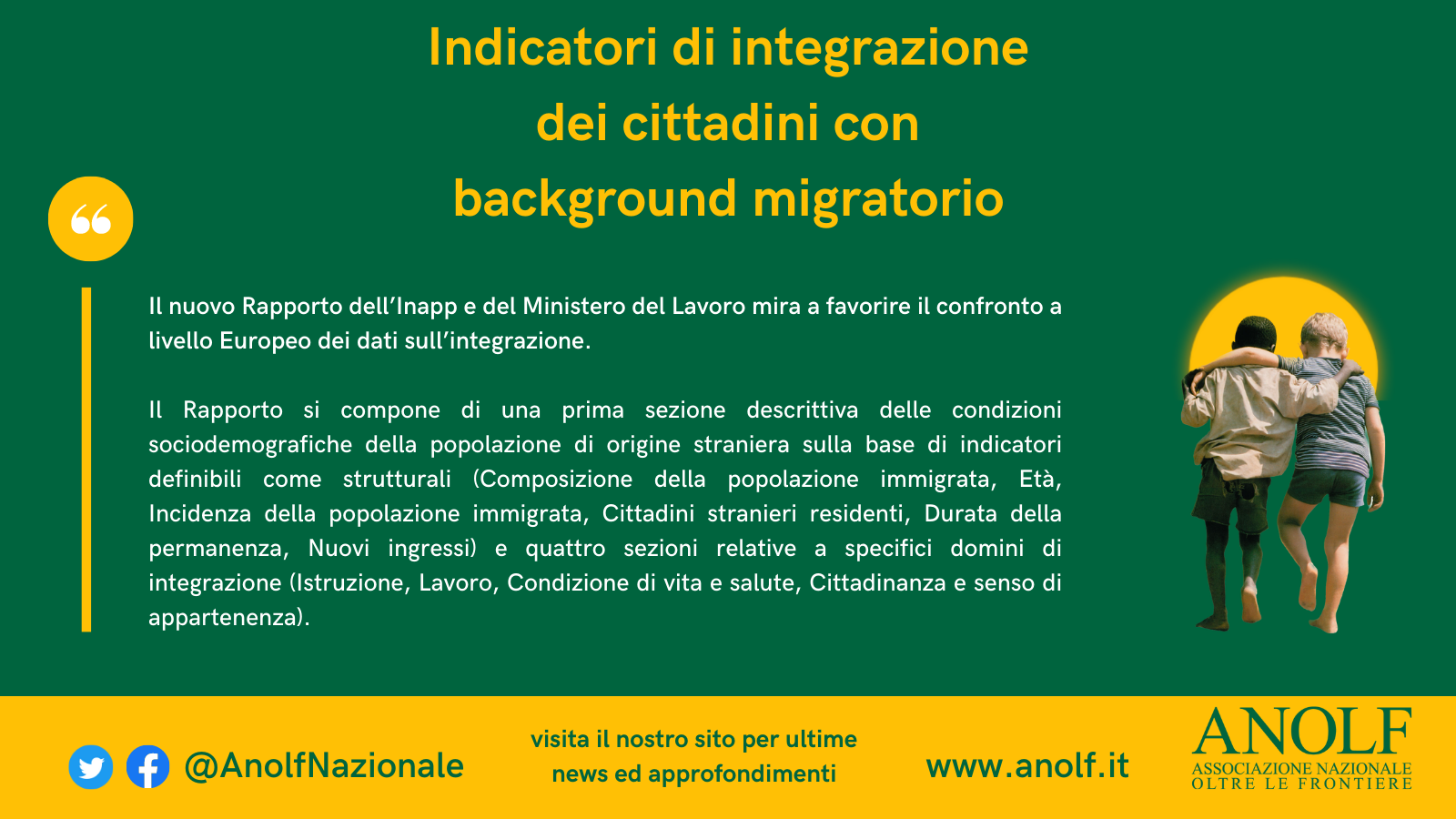 Indicatori di integrazione dei cittadini con background migratorio