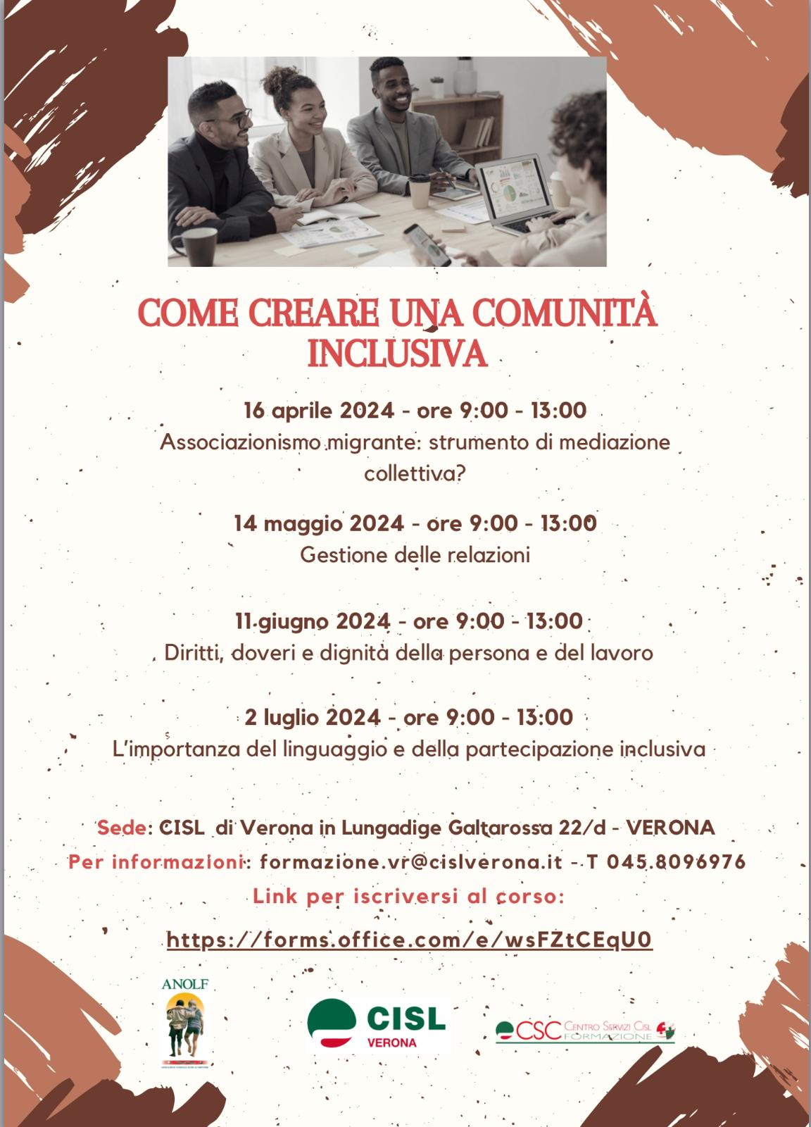 ANOLF Verona, corso di formazione “Come creare comunità”